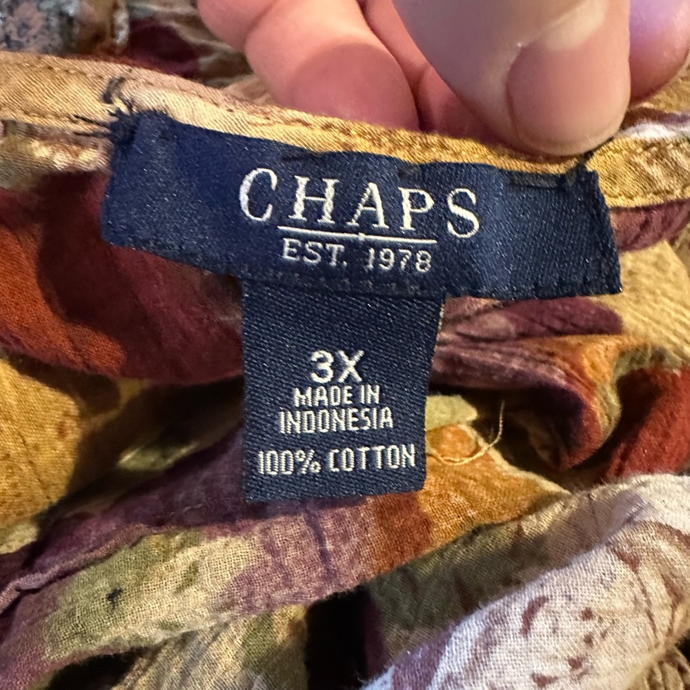 Chaps Multicolor Floral Ruffle Blouse - Picture 8 of 15